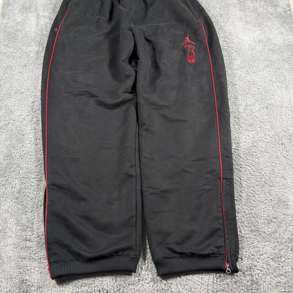 VTG Y2K Jordan 23 Rare Baggy Wide Leg‎ Sueded Track Joggers Pants Heavy Size XL
